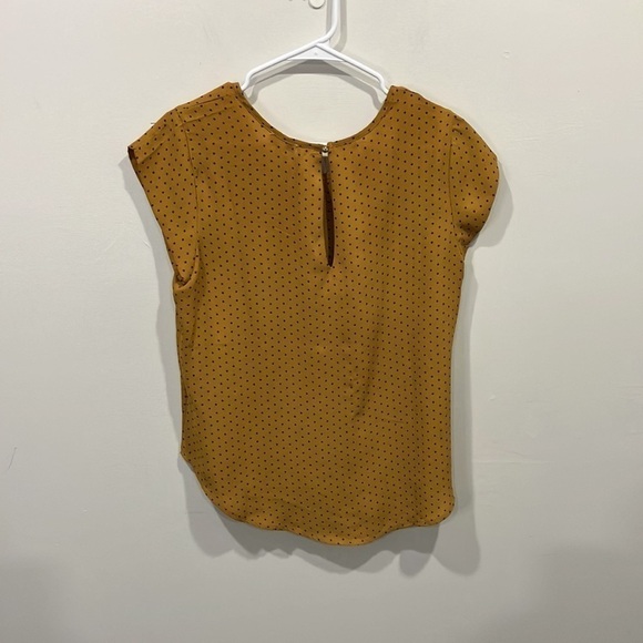 Lily White Dress Top Mustard Yellow Black Dots - Picture 5 of 5